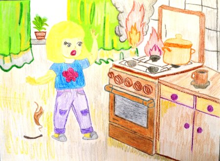 Пожар рисунок