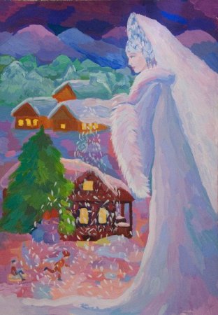 Рисование на тему красавица зима