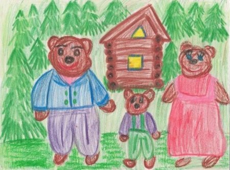 Три медведя толстой рисунок