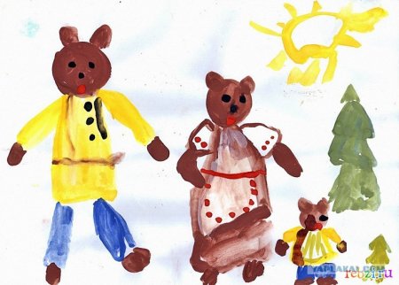 Сказка-раскраска "три медведя"