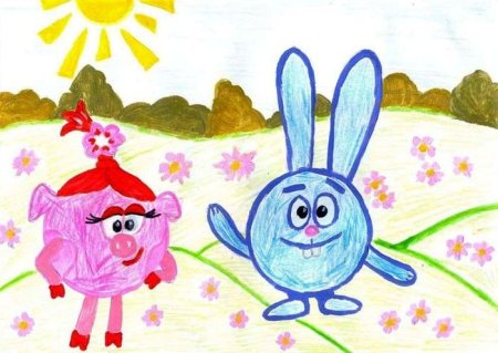 Детские рисунки на тему мультфильмов