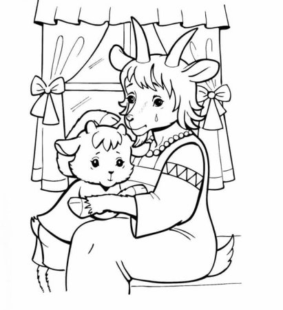 Волк из сказки семеро коллятраскраска для детей