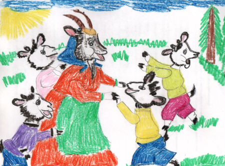 Рисунок к сказке волк и семеро козлят