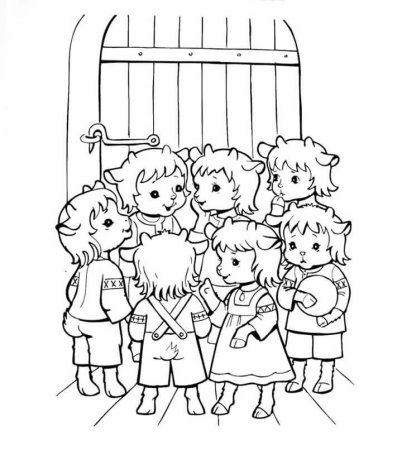 Волк и семеро козлят рисование