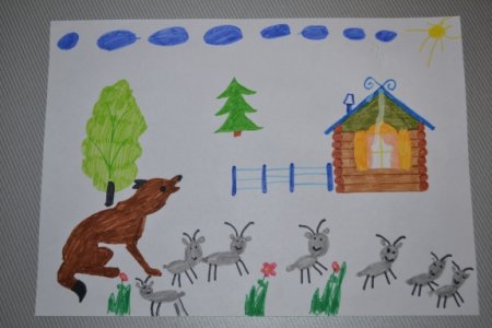 Волк и семеро козлят рисунок