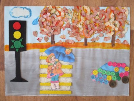 Аппликация на тему безопасная дорога