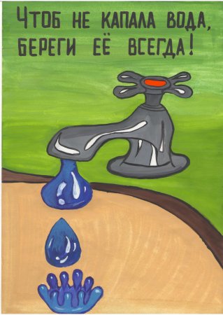 Рисунок экономить воду