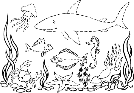 Рисование морские обитатели