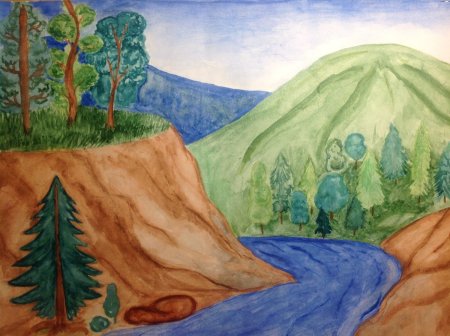 Горы детский рисунок