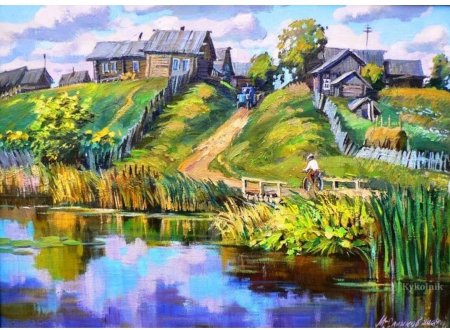 Живопись русская деревня Малов Сергей