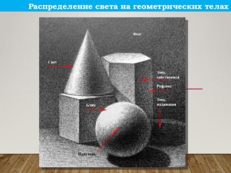 Распределение светотени на геометрических телах
