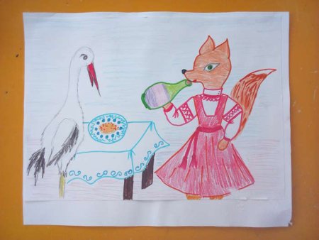 Лиса и журавль Габдуллы Тукая