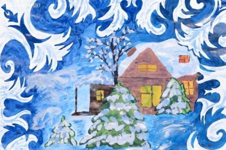 Рисунок на зимнюю тему в детский сад