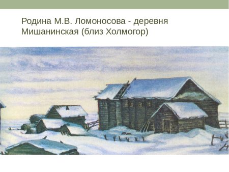 Деревня Мишанинская Родина Ломоносова