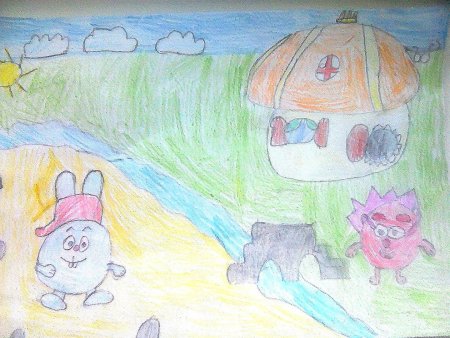 Детские рисунки на тему мультфильмов