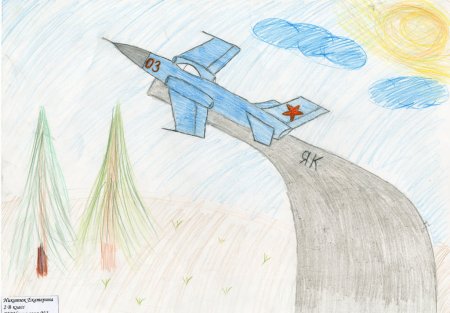 Самолет детский рисунок