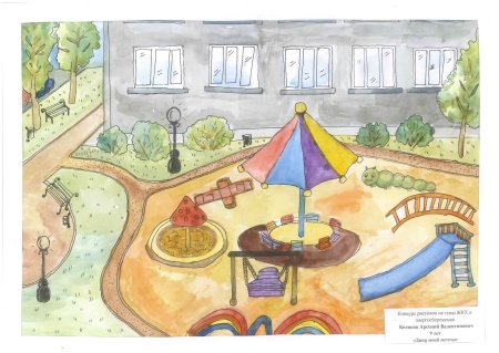 Рисунок двор моей мечты карандашом