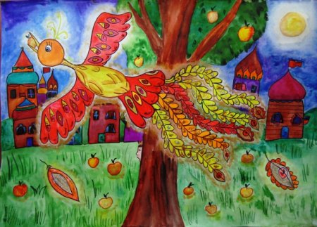 Рисование Жар птицы в детском саду