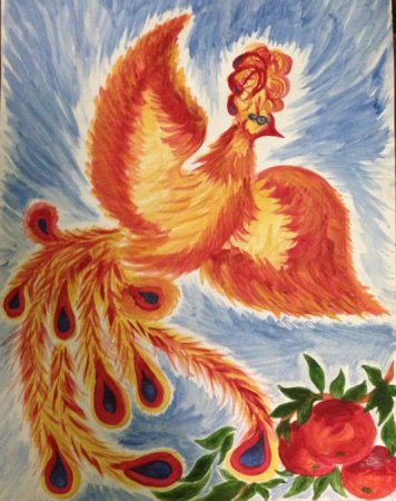 Детские рисунки Жар птицы