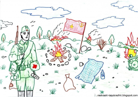 Рисунок на военную тему карандашом