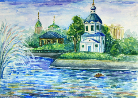 Пейзаж детские работы