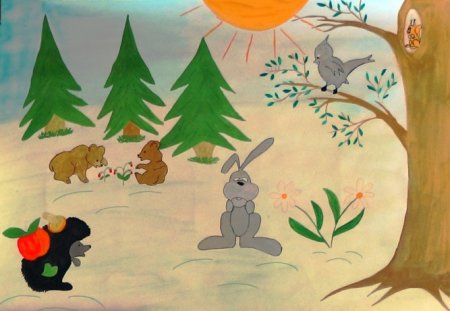 Рисование на тему Лесные жители