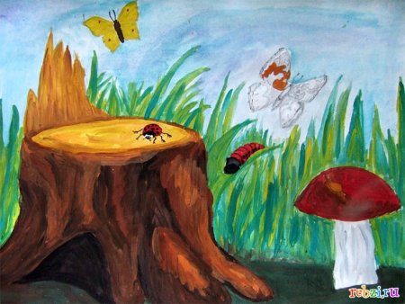 Рисование на тему Лесная Полянка