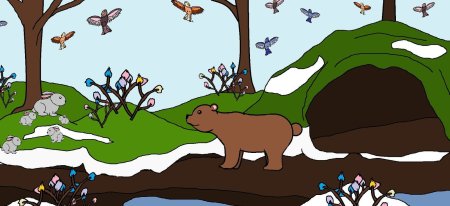 Медведь в берлоге для детей