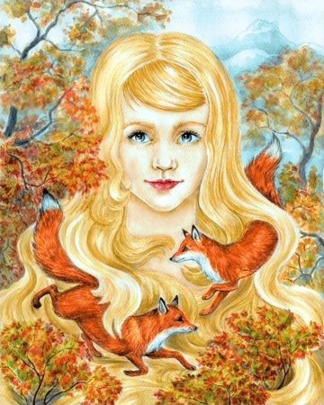 Девушка осень рисунок карандашом