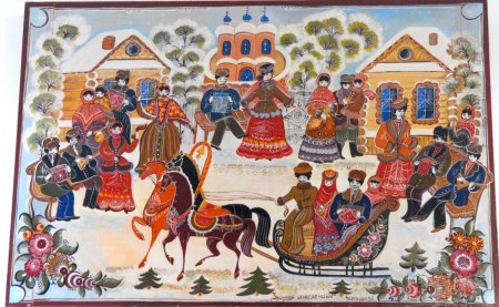 Городецкая роспись народные гуляния