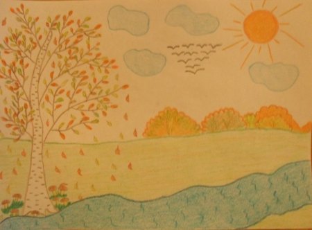 Рисунок на тему листопад