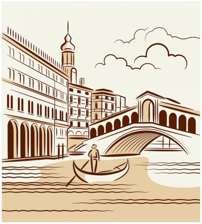 Венеция рисунок карандашом лёгкий