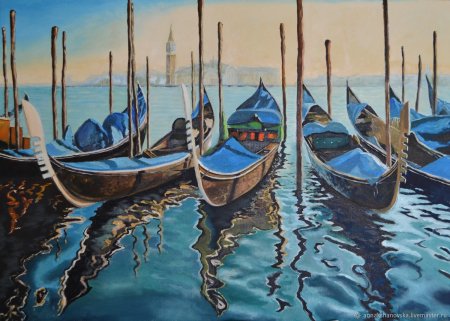 Пейзаж Венеция гондола живопись