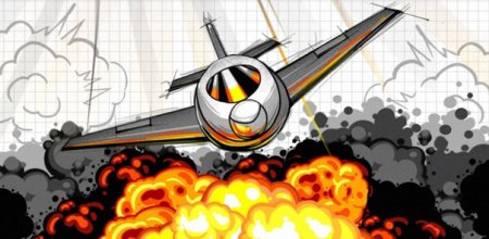 Нарисовать горящий самолет