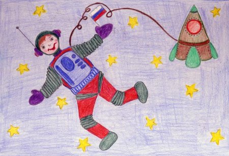 Рисунок котдню космонавтики