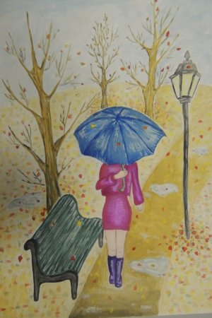 Рисование осенний дождь