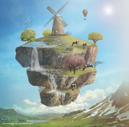 Фантастические пейзажи гуашью