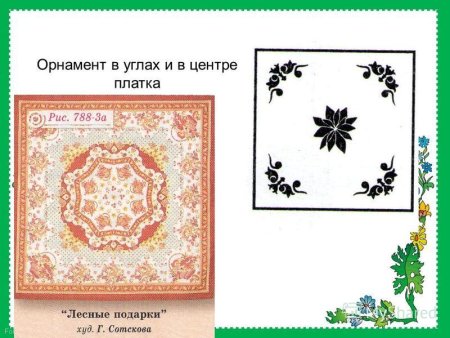 Мамин платок орнамент в квадрате