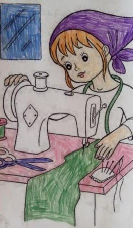 Моя мама швея рисунок