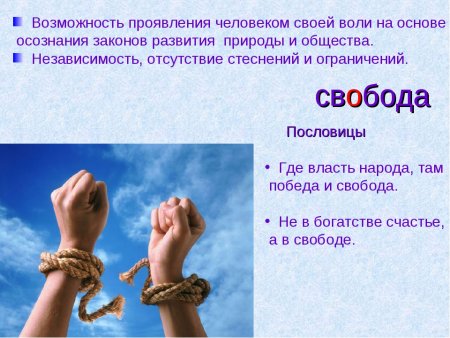 Пословицы о свободе