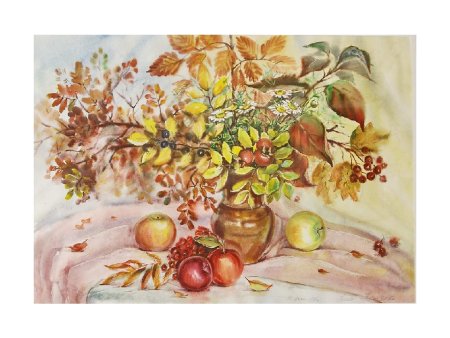 Осенний натюрморт акварелью