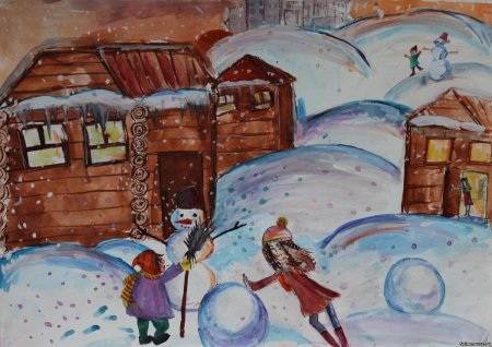 Рисунок на тему новогодние каникулы