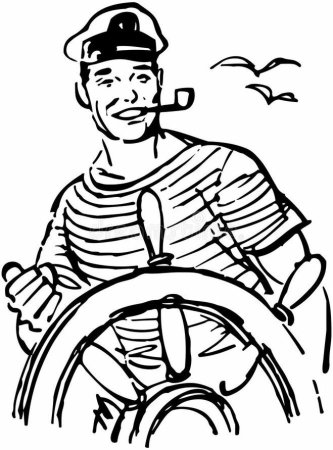 Моряк за штурвалом для детей