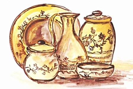 Керамическая посуда рисунок