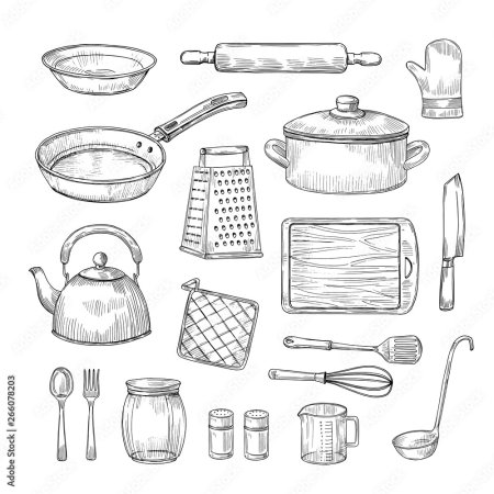 Кухонная утварь рисунок