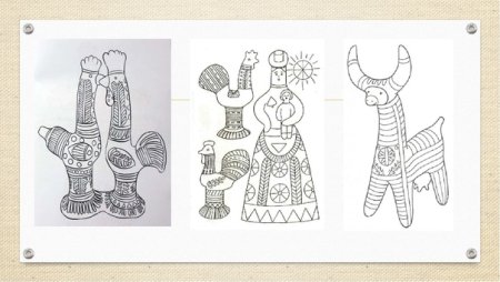 Филимоновская игрушка трафарет Барыня