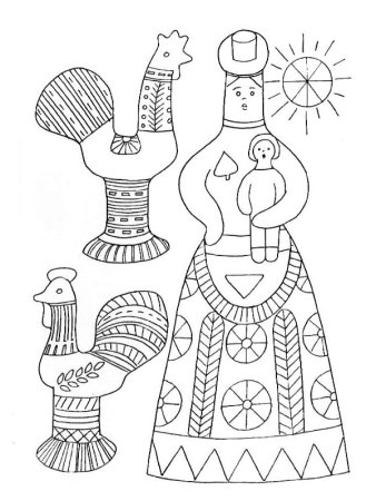 Дымковская игрушка Каргопольская Филимоновская раскраска