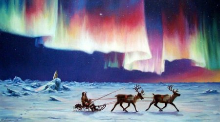 Северное сияние и Эскимосы
