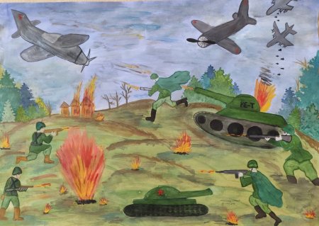 Детские рисунки на тему война