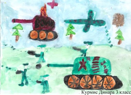 Детские рисунки о войне и победе